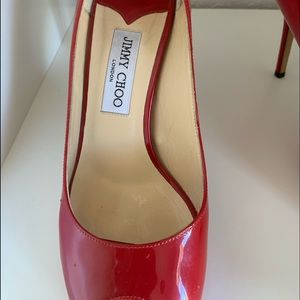 Jimmy Choo Patent 4” platform heels